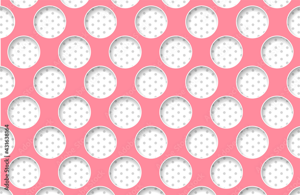 Poster abstract 3d seamless pattern with circles and dots. abstract design in vector form. pastel colors wi