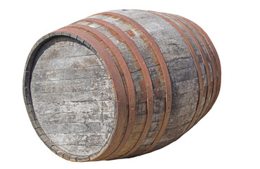 old barrel over white