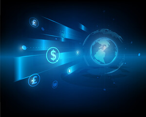 Network symbol currency exchange and money transfer