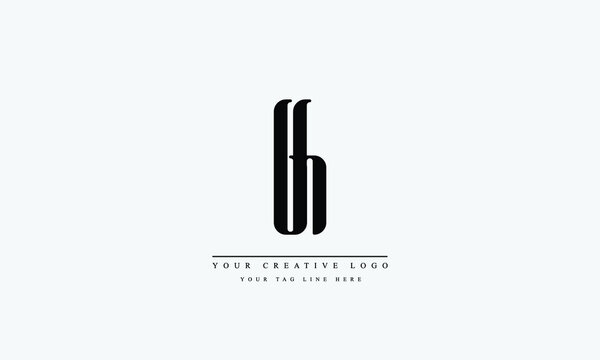 Letter Logo Design with Creative Modern Trendy Typography bh hb b h