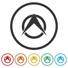 Logo sign AO, OA icon color set