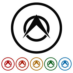 Logo sign AO, OA icon color set