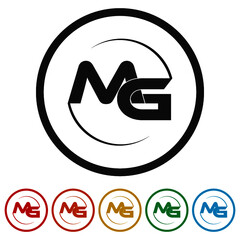 MG Letter Logo Design color set