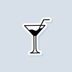Drink and champagne sticker, logo, icon. Vector. Alcoholic cocktails. Cocktail icon. Vector on isolated background. EPS 10