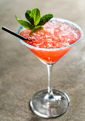 tasty alcoholic old fashioned cocktail in the bar