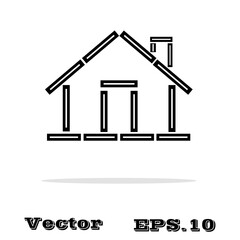 House dashed line icon - stock vector