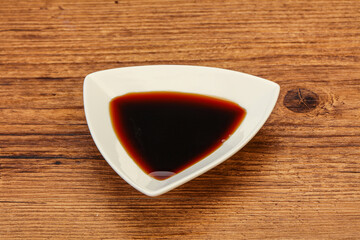 Asian soya sauce in the bowl
