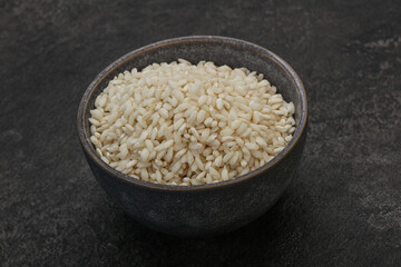 Raw arborio rice for Risotto