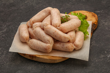 Raw natural chicken baby sausages