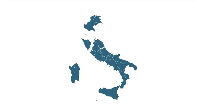 Italy map showing up intro with new regions