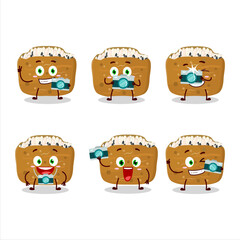 Photographer profession emoticon with inarizushi cartoon character