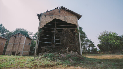 Ruins of an abandoned building.