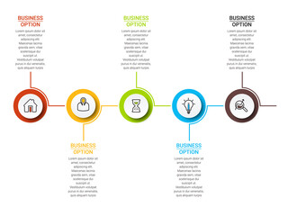 Business Infographics circle origami style Vector illustration. Can be used for flow charts, presentations, web sites, banners, printed materials. EPS 10
