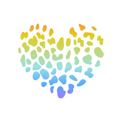 Rainbow leopard vector seamless pattern. Neon gradient