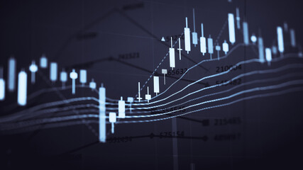 Forex market background, trading on the currency market Forex. Currency exchange rate for world currency: US Dollar, Euro, Frank, Yen. Financial, money, global finance, stock market background.	