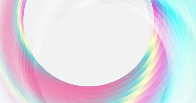 Holographic glossy circles geometric abstract tech motion background. Seamless looping. Video animation 4K 4096x2160