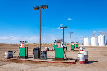 Fototapeta na wymiar Generic service / gas station in remote rural area