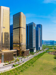 CBD landscape of Yiwu City, Zhejiang Province, China