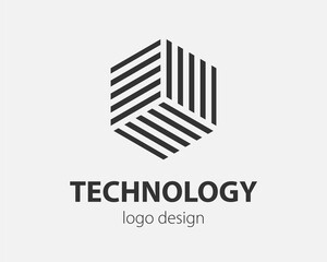Trend logo vector hexagon tech design. Technology logotype for smart system, network application, crypto icon.