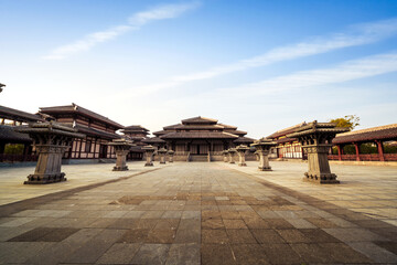 Beautiful summer, Qin and Han ancient city park. China, Guizhou.