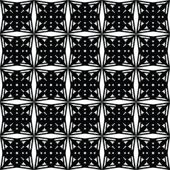 Geo seamless pattern, ethnic ornament, seamless fabric print, black and white geometric background, vector illustration