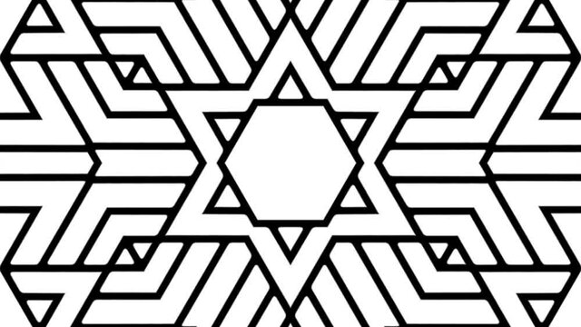 Star of david design elements animation revolving cgi 