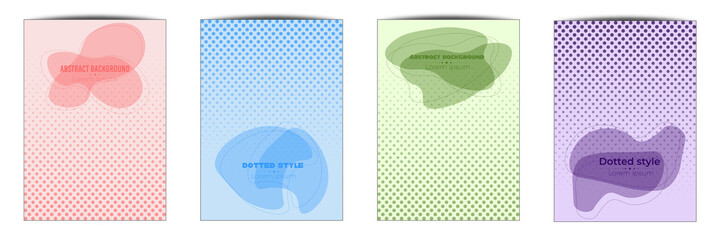 Abstract halftone background set in four colors