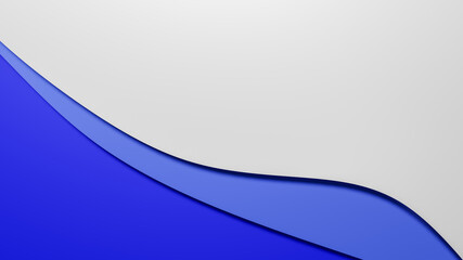 3d illustration blue and white color background