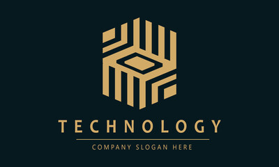Fototapeta premium technology company logo for any kind of business and also for corporate 