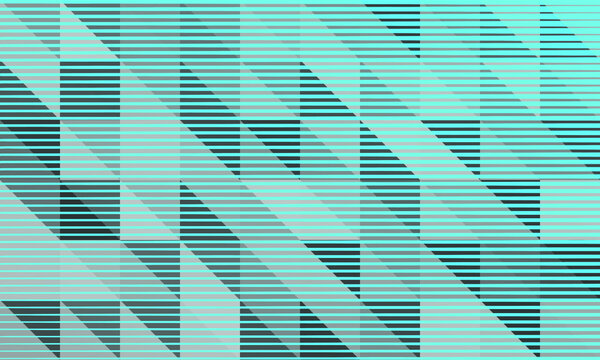 Blue Geo Print, Bright  Background Of Triangles With Halftone Strips Backlight Effect