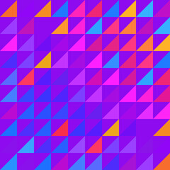 Fototapeta premium Bright rainbow background of triangles with backlight effect