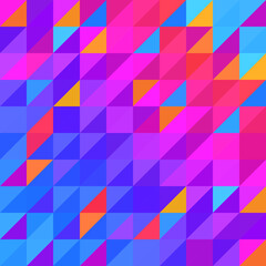 Fototapeta premium Bright rainbow background of triangles with backlight effect