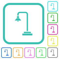 Street lamp vivid colored flat icons