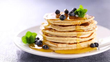 stack of pancakes and blueberry
