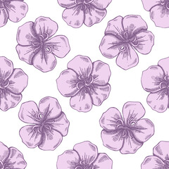 Seamless pattern with hand drawn pastel glory bush