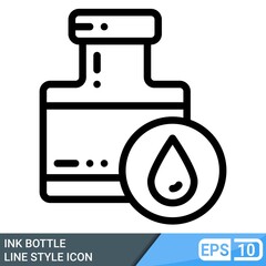 ink bottle icon in line style. vector illustration isolated on white background. EPS 10