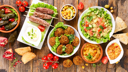 assorted of lebanese food selection