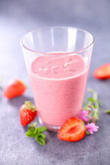 strawberry smoothie or strawberry milkshake