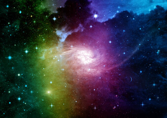 galaxy in a free space. 3D rendering