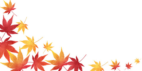 Naklejka na ściany i meble 秋の紅葉のベクターイラストフレーム背景