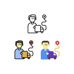 Problem distribution product delivery shipping location Icon, Logo, and illustration