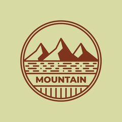 Three mountain vintage logo template