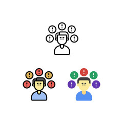 Problem person became stress, depressed, and anxiety Icon, Logo, and illustration