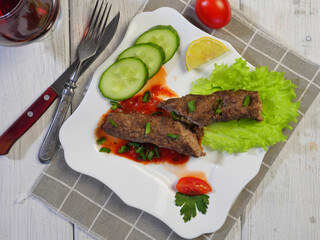 Lula-kebab with vegetables
