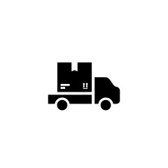 Delivery truck with goods, parcels. Shipping, package service, transportation, container.