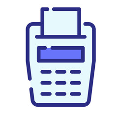 cashier bill payment single isolated icon with dash or dashed line style