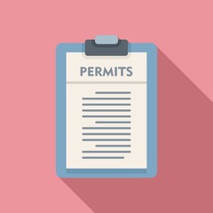 Fototapeta premium Illegal immigrants permits icon, flat style