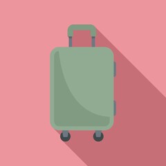 Immigrants travel bag icon, flat style