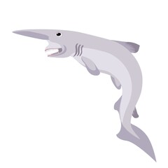 Obraz premium Goblin shark. Wildlife animal. Underwater fish. Vector