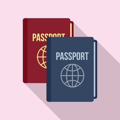 International passport icon, flat style